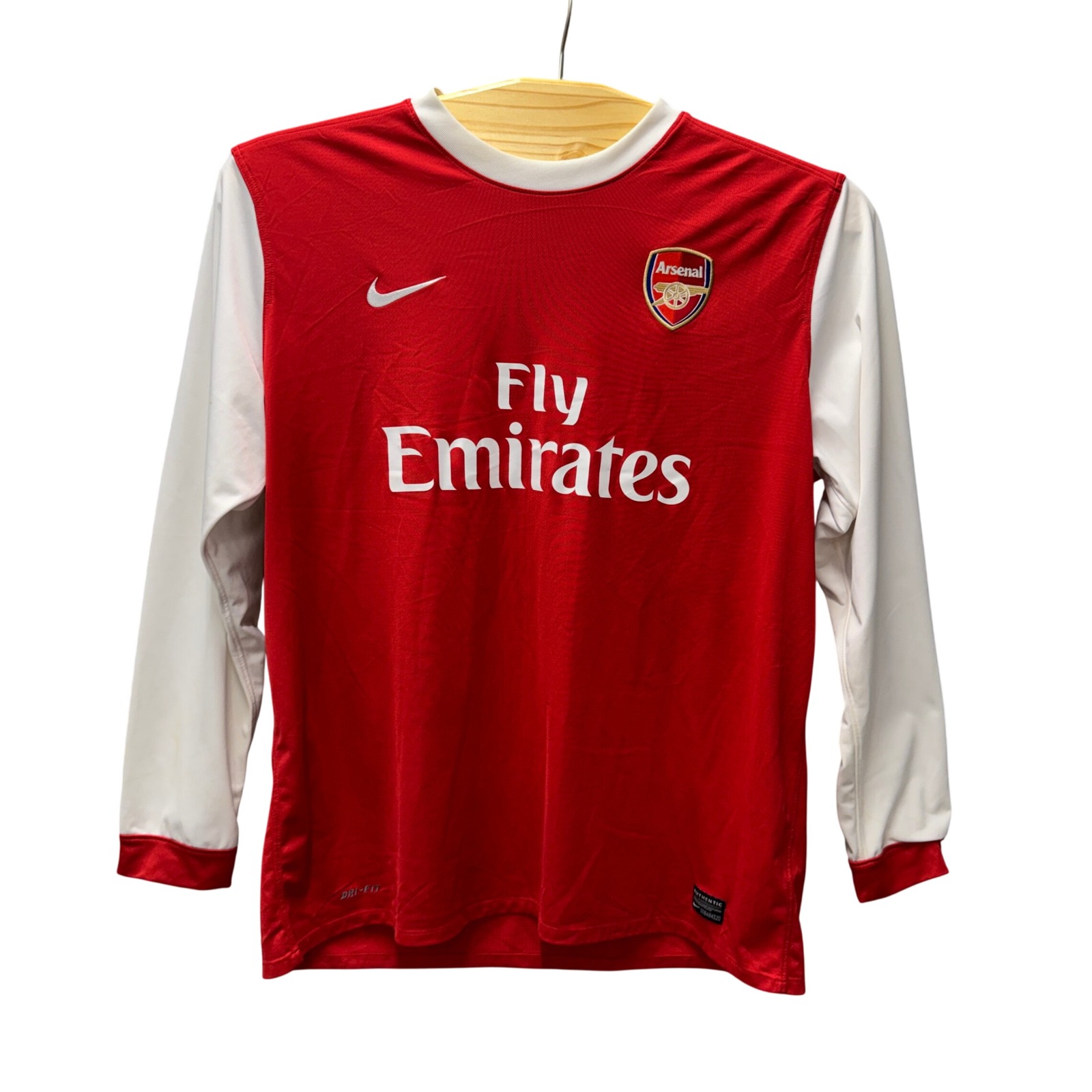 Nike Arsenal Fc Long Sleeve Home Jersey Red White Fly Emirates Dri-Fit Mens Xl